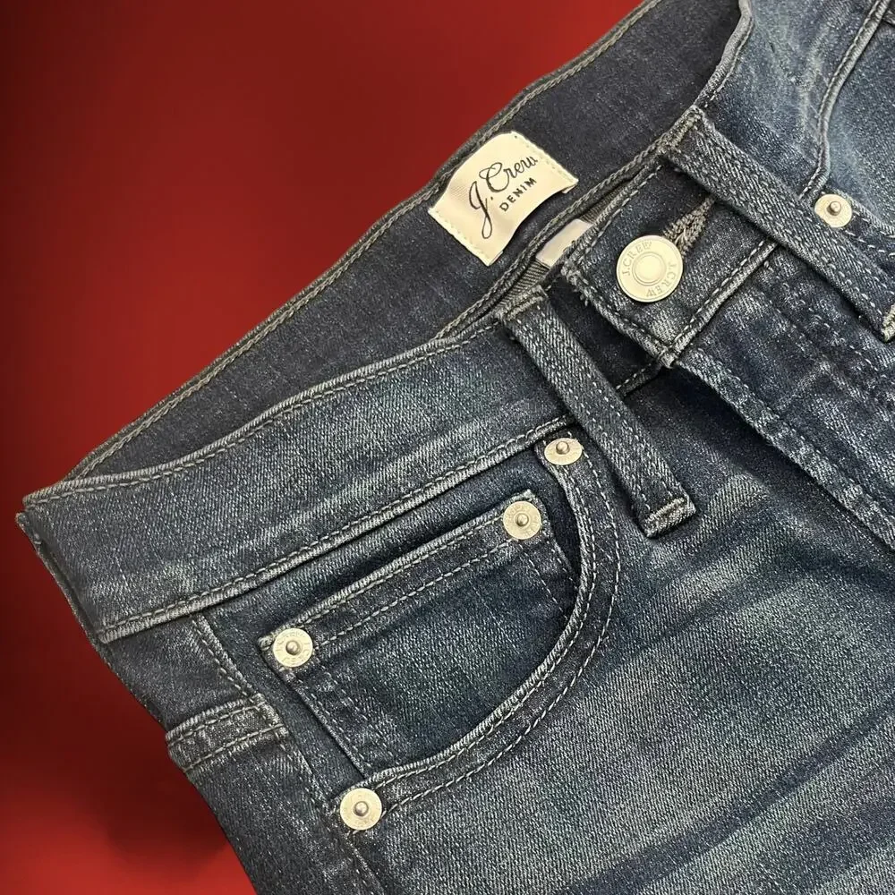 J. Crew Skinny Jeans Denim 9” Toothpick Re-Imagined Size 24 Dark Wash Y2K 90's
